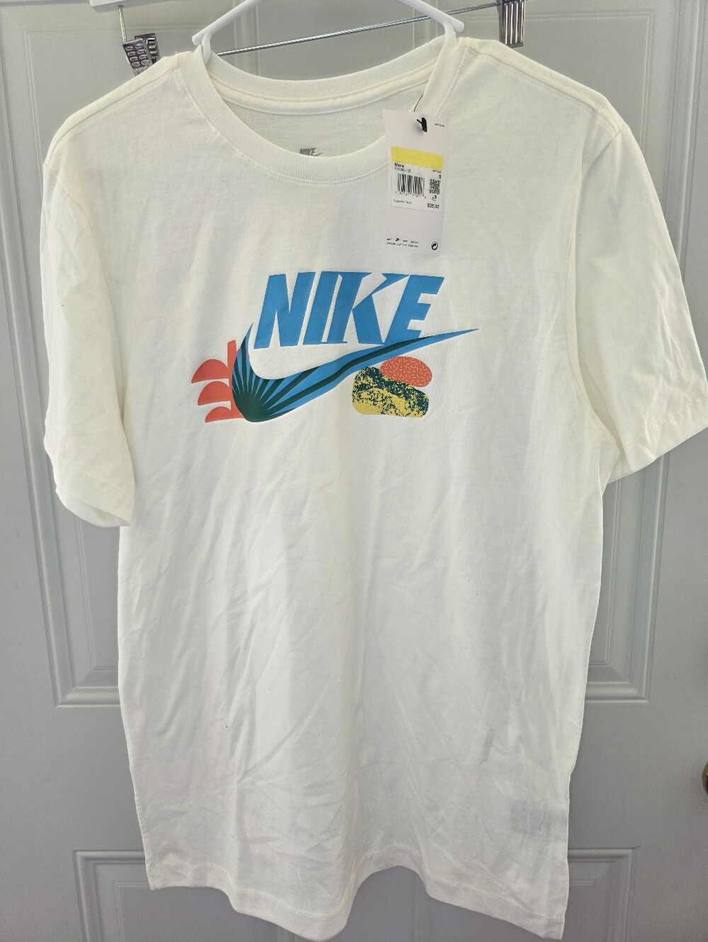 Men's Nike White Short-Sleeve Graphic Logo Tee Size Small-New With Tags